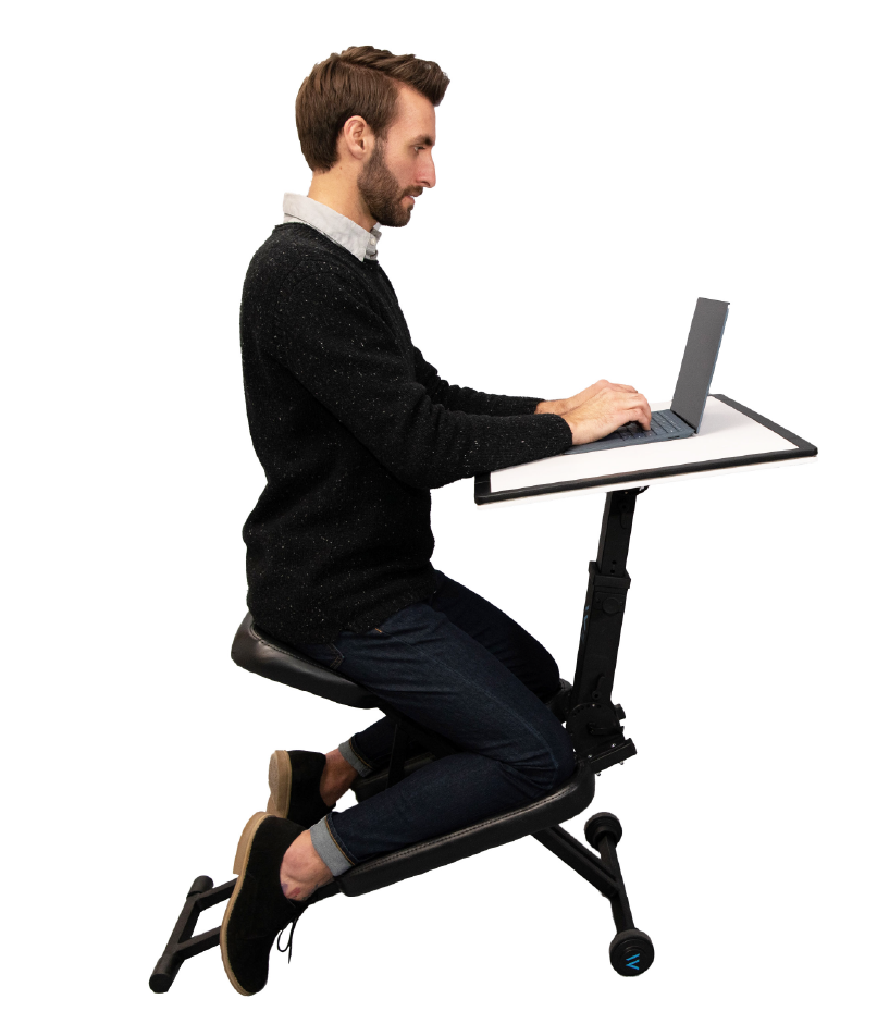 Folding Edge Desk doubles as a kneeling chair
